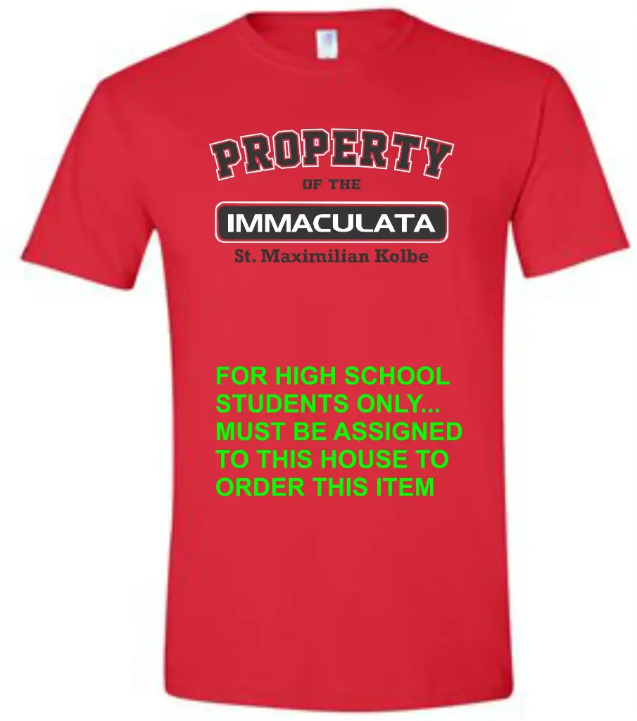 Immaculata PE T shirt for St Maximilian Kolbe -8000 Red