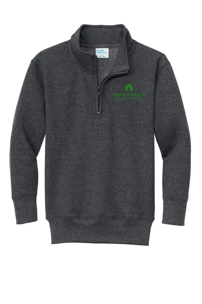 St Martha School Approved Embroidered Dark Heather Grey Pullover - PC78YQ