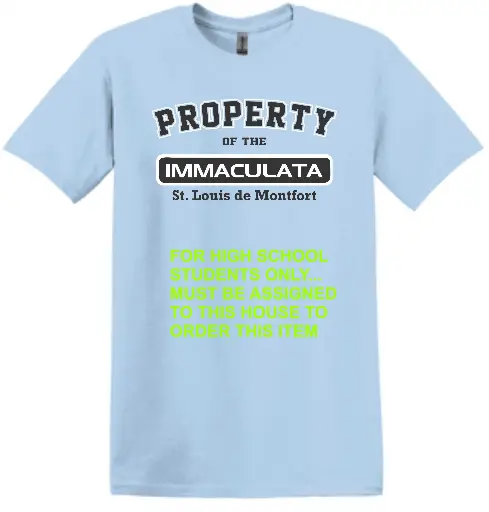 Immaculata PE T shirt for St Louis de Montfort - 8000 Light Blue