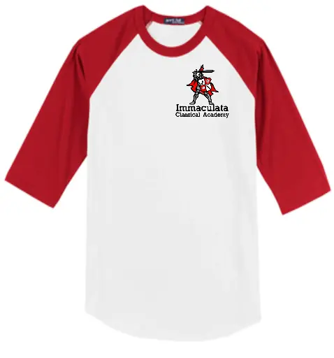 Immaculata 3/4 sleeve t-shirt T200 - White/Red